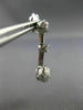 ANTIQUE .76CT DIAMOND 18KT WHITE GOLD CIRCULAR FLOATING HANGING EARRINGS #12009