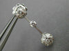 ANTIQUE .76CT DIAMOND 18KT WHITE GOLD CIRCULAR FLOATING HANGING EARRINGS #12009