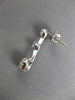 ANTIQUE .76CT DIAMOND 18KT WHITE GOLD CIRCULAR FLOATING HANGING EARRINGS #12009