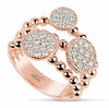 ESTATE WIDE .60CT ROUND DIAMOND 18KT ROSE GOLD CLASSIC CIRCULAR BEADED FUN RING