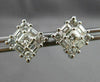 ESTATE LARGE 1.50CT MULTI SHAPE DIAMOND 14KT WHITE GOLD 3D STUD EARRINGS #24465