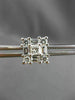 ESTATE LARGE 1.50CT MULTI SHAPE DIAMOND 14KT WHITE GOLD 3D STUD EARRINGS #24465