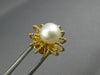ESTATE AAA SOUTH SEA PEARL 14KT YELLOW GOLD 3D FLOWER BROOCH PIN #26650