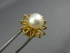 ESTATE AAA SOUTH SEA PEARL 14KT YELLOW GOLD 3D FLOWER BROOCH PIN #26650