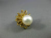 ESTATE AAA SOUTH SEA PEARL 14KT YELLOW GOLD 3D FLOWER BROOCH PIN #26650