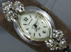 ANTIQUE ART DECO HAMILTON .72CT OLD MINE DIAMOND 14KT WHITE GOLD WATCH #19449
