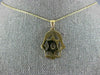 ESTATE LARGE 14KT YELLOW GOLD STAR OF DAVID & HAMSA LUCKY FLOATING PENDANT #211