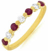 ESTATE .55CT DIAMOND & AAA RUBY 14K YELLOW GOLD 3D SHARED PRONG ANNIVERSARY RING