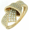 ESTATE .74CT DIAMOND 14KT YELLOW GOLD 3D CLASSIC BOW LOVE KNOT FUN RING