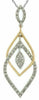 ESTATE .25CT DIAMOND 14K WHITE GOLD MARQUISE SHAPE TEAR DROP LOVE KNOT PENDANT