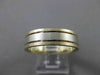 ESTATE WIDE 14KT WHITE & YELLOW GOLD 3D CLASSIC WEDDING ANNIVERSARY RING #23556
