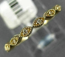 ESTATE .07CT DIAMOND 14K YELLOW GOLD 3D ROUND MARQUISE FILIGREE ANNIVERSARY RING