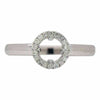 ESTATE .12CT DIAMOND 18KT WHITE GOLD 3D HALO 4 PRONG SEMI MOUNT ENGAGEMENT RING