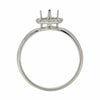 ESTATE .12CT DIAMOND 18KT WHITE GOLD 3D HALO 4 PRONG SEMI MOUNT ENGAGEMENT RING