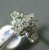 ESTATE WIDE .85CT DIAMOND 14K WHITE GOLD 3D CLASSIC FLOWER CLUSTER LOVE RING