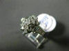 ESTATE WIDE .85CT DIAMOND 14K WHITE GOLD 3D CLASSIC FLOWER CLUSTER LOVE RING