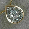 ESTATE .15CT DIAMOND 14KT ROSE GOLD TEAR DROP SOLITAIRE CLUSTER FLOATING PENDANT