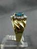 ESTATE WIDE 2.75CT DIAMOND & AAA BLUE TOPAZ 14KT 2 TONE GOLD CLUSTER RING #23933