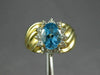 ESTATE WIDE 2.75CT DIAMOND & AAA BLUE TOPAZ 14KT 2 TONE GOLD CLUSTER RING #23933