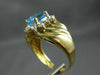 ESTATE WIDE 2.75CT DIAMOND & AAA BLUE TOPAZ 14KT 2 TONE GOLD CLUSTER RING #23933