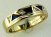 ESTATE .12CT DIAMOND & AAA OPAL 14KT YELLOW GOLD 3D TRIANGULAR ANNIVERSARY RING
