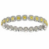 LARGE 13.30CT WHITE & FANCY YELLOW DIAMOND 18K TWO TONE GOLD 3D TENNIS BRACELET