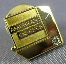 ESTATE .03CT DIAMOND 14KT YELLOW GOLD 3D AMERICAN EXPRESS DEDICATION PIN #26543