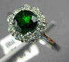 ESTATE 1.05CT DIAMOND & AAA GREEN GARNET 14K WHITE GOLD FLOWER CLASSIC LOVE RING