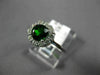 ESTATE 1.05CT DIAMOND & AAA GREEN GARNET 14K WHITE GOLD FLOWER CLASSIC LOVE RING