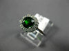 ESTATE 1.05CT DIAMOND & AAA GREEN GARNET 14K WHITE GOLD FLOWER CLASSIC LOVE RING