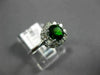 ESTATE 1.05CT DIAMOND & AAA GREEN GARNET 14K WHITE GOLD FLOWER CLASSIC LOVE RING