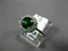 ESTATE 1.05CT DIAMOND & AAA GREEN GARNET 14K WHITE GOLD FLOWER CLASSIC LOVE RING