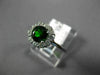 ESTATE 1.05CT DIAMOND & AAA GREEN GARNET 14K WHITE GOLD FLOWER CLASSIC LOVE RING