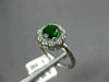ESTATE 1.05CT DIAMOND & AAA GREEN GARNET 14K WHITE GOLD FLOWER CLASSIC LOVE RING