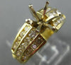 ESTATE .84CT DIAMOND 14KT YELLOW GOLD THREE ROW SEMI MOUNT ENGAGEMENT RING #189