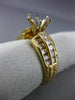 ESTATE .84CT DIAMOND 14KT YELLOW GOLD THREE ROW SEMI MOUNT ENGAGEMENT RING #189