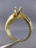 ESTATE .84CT DIAMOND 14KT YELLOW GOLD THREE ROW SEMI MOUNT ENGAGEMENT RING #189