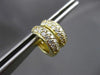 ESTATE WIDE .48CT DIAMOND 14KT YELLOW GOLD DOUBLE ROW HUGGIE EARRINGS #14947