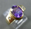 ESTATE 1.44CT DIAMOND AMETHYST 14K YELLOW GOLD FRIENDSHIP ENGAGEMENT RING #22642