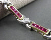 ESTATE LONG 4.40CT DIAMOND & AAA RUBY 14KT TWO TONE GOLD X LOVE BRACELET #23612