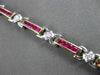 ESTATE LONG 4.40CT DIAMOND & AAA RUBY 14KT TWO TONE GOLD X LOVE BRACELET #23612