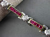 ESTATE LONG 4.40CT DIAMOND & AAA RUBY 14KT TWO TONE GOLD X LOVE BRACELET #23612