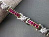 ESTATE LONG 4.40CT DIAMOND & AAA RUBY 14KT TWO TONE GOLD X LOVE BRACELET #23612