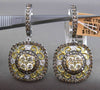 ESTATE 1.80CT FANCY COLOR DIAMOND 18K MULTI COLOR GOLD FILIGREE HANGING EARRINGS