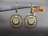 ESTATE 1.80CT FANCY COLOR DIAMOND 18K MULTI COLOR GOLD FILIGREE HANGING EARRINGS