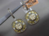 ESTATE 1.80CT FANCY COLOR DIAMOND 18K MULTI COLOR GOLD FILIGREE HANGING EARRINGS
