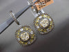 ESTATE 1.80CT FANCY COLOR DIAMOND 18K MULTI COLOR GOLD FILIGREE HANGING EARRINGS
