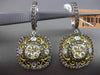 ESTATE 1.80CT FANCY COLOR DIAMOND 18K MULTI COLOR GOLD FILIGREE HANGING EARRINGS