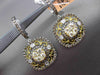ESTATE 1.80CT FANCY COLOR DIAMOND 18K MULTI COLOR GOLD FILIGREE HANGING EARRINGS