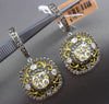 ESTATE 1.80CT FANCY COLOR DIAMOND 18K MULTI COLOR GOLD FILIGREE HANGING EARRINGS